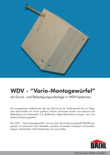 WDV - “Vario-Montagewürfel” - Karl Bachl GmbH & Co KG