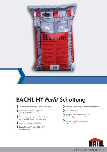 BACHL HY Perlit Schüttung - Karl Bachl GmbH & Co KG