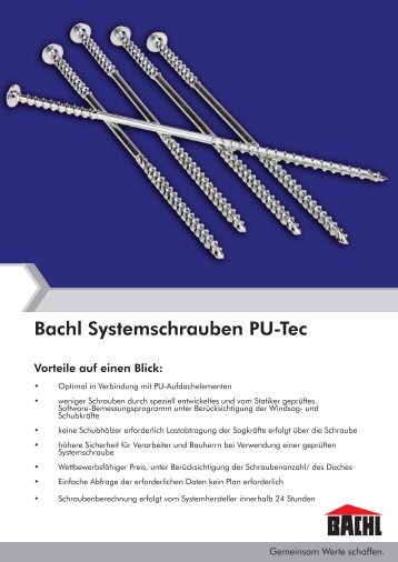 Bachl Systemschrauben PU-Tec - Karl Bachl GmbH & Co KG