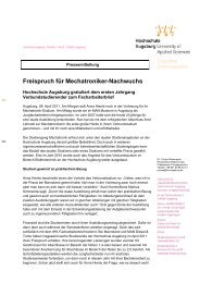 Freispruch für Mechatroniker-Nachwuchs - Hochschule dual