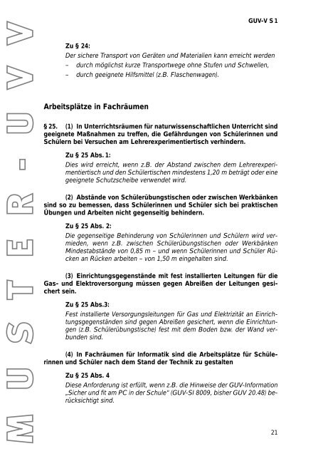 GUV-V S1 "Schulen" - Arbeits- und Gesundheitsschutz in Schulen