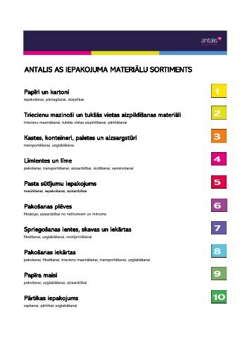 Iepakojuma materiali 151111 katalogs