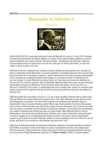 Biographie de Malcolm X - Lycée Chateaubriand de Rome.