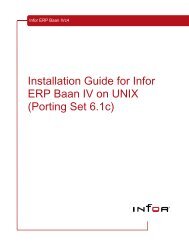 Installation Guide for Infor ERP Baan IV on UNIX (Porting Set 6.1c ...
