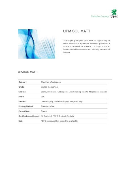 UPM Paper Catalogue - Antalis