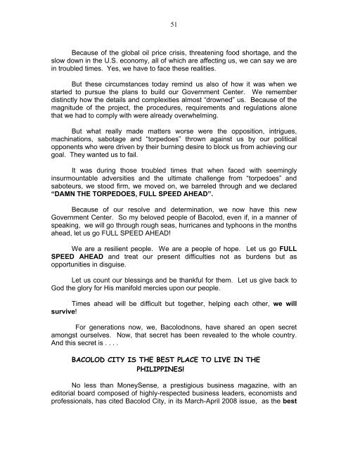 STATE OF THE CITY ADDRESS - Bacolod City