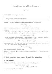 Couples de variables aléatoires