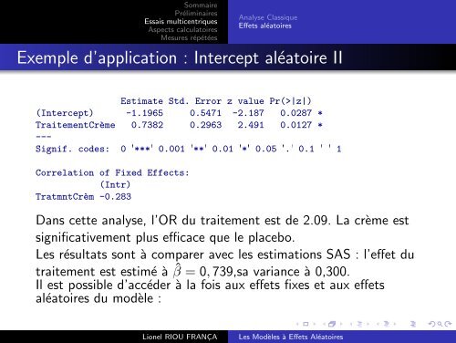 Les Modèles à Effets Aléatoires - Christophe Genolini