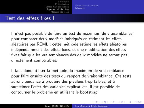 Les Modèles à Effets Aléatoires - Christophe Genolini