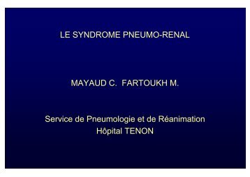 Syndrome pneumo-rénal