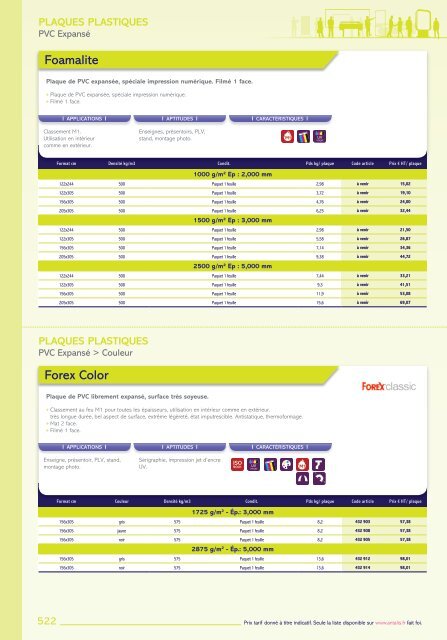 14 Plaque plastique - Easy catalogue