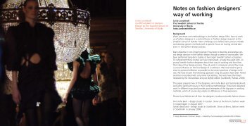 Notes on fashion designers´ way of working - BADA