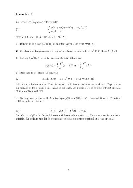 Recueil d'Examens (2001 - 2004) Contrôle des EDP - lamsin