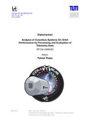 Diplomarbeit Analysis of Columbus Systems On-Orbit ... - TUM