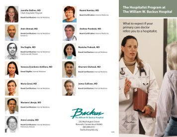 The Hospitalist Program at The William W. Backus Hospital