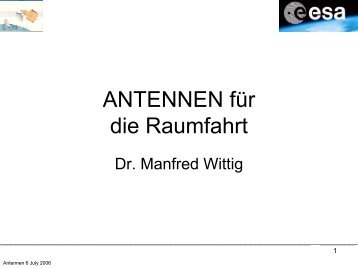 ANTENNEN für die Raumfahrt