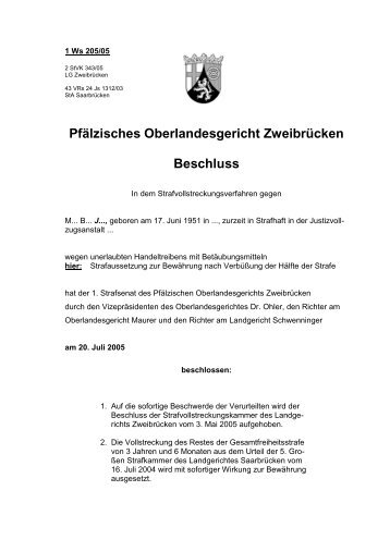 Dr. Ohler Beschluss v. 20.07.05 - Bagaep.de