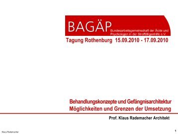 Behandlungskonzepte und Gefängnisarchitektur - Bagaep.de