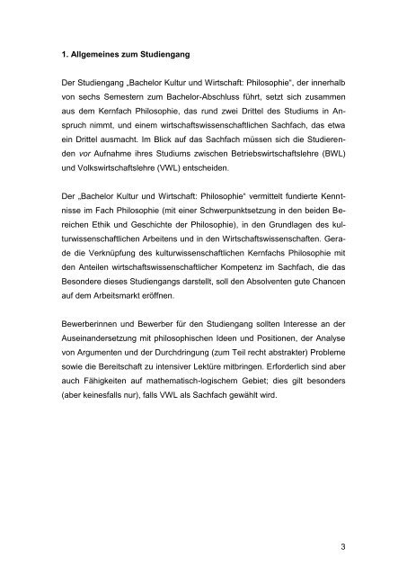 Philosophie - Bachelor Kultur und Wirtschaft - Universität Mannheim