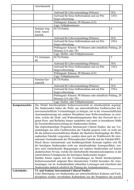 Modulbeschreibungen Spanisch für die PO 2012 - Bachelor Kultur ...
