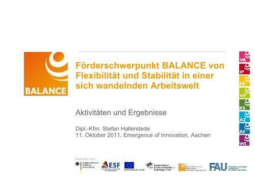 Förderschwerpunkt BALANCE von Flexibilität und Stabilität in einer ...