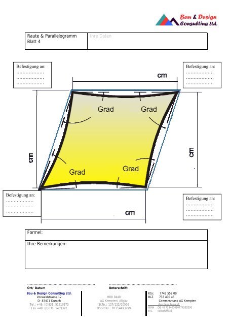 Aufmassbogen für Sonnensegel - Balkon-Zaun.de