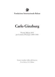 Carlo Ginzburg - Fondazione Internazionale Premio Balzan