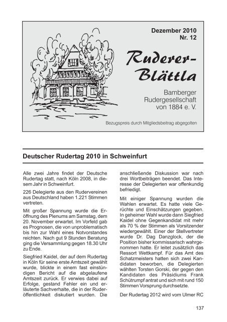 Ruderer-Blättla Nr. 12 - Bamberger Rudergesellschaft von 1884 e.V.