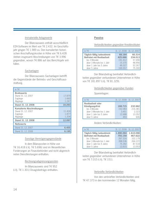 Download Geschäftsbericht 2008 - bei der Degussa Bank