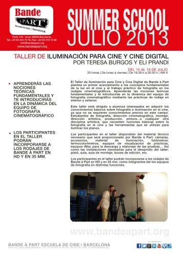 Taller de Iluminación para Cine y Cine Digital - Bande à Part