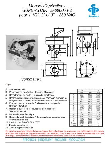 Vanne automatique Superstar E-6000 - LMP pool parts - Matériel de ...