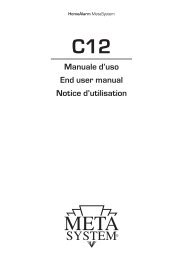Manuale d'uso End user manual Notice d'utilisation - Meta System
