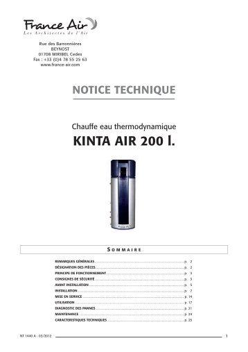 Notice technique - France Air