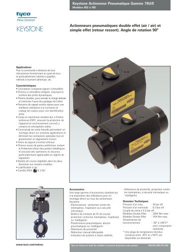 Actionneurs pneumatiques double effet (air / air) et simple effet ...