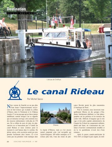 Le canal Rideau - L'Escale Nautique