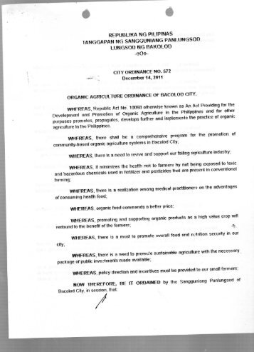 City Ordinance No. 572 - Bacolod City