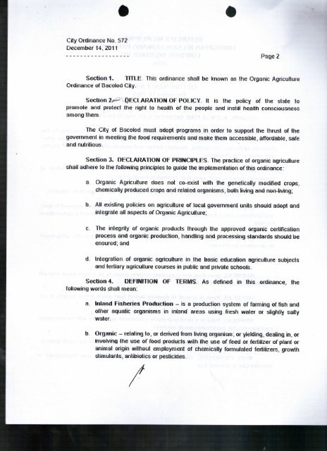 City Ordinance No. 572 - Bacolod City