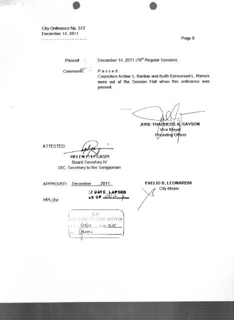 City Ordinance No. 572 - Bacolod City