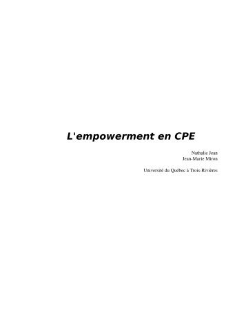 L'empowerment en CPE - Regroupement des centres de la petite ...