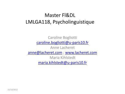 Psycholinguistique-EAD - Anne Lacheret