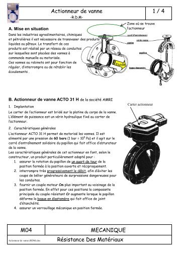 Actionneur de vanne _RDM_ - STI Génie Mécanique