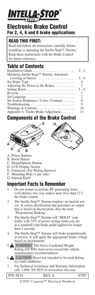 Intella-Stop Instructions 5874b.qxd - Michigan Truck Spring