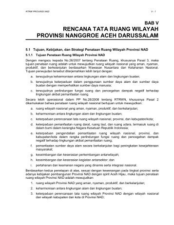 rencana tata ruang wilayah prov nad - BAPPEDA Aceh - Pemerintah ...
