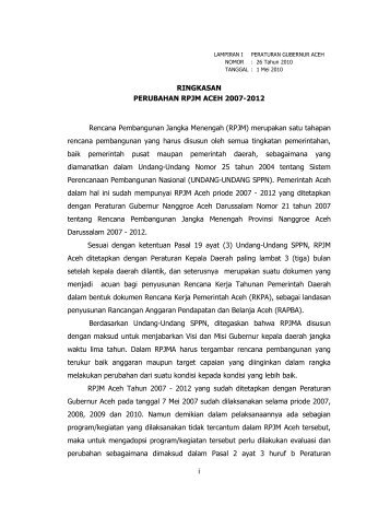 Buku I Final RPJMA - BAPPEDA Aceh - Pemerintah Aceh