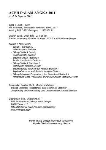 ACEH DALAM ANGKA 2001 - BAPPEDA Aceh - Pemerintah Aceh
