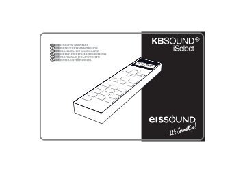 notice d'utilisation KBSound iSelect - la nouvelle gamme KB Sound ...