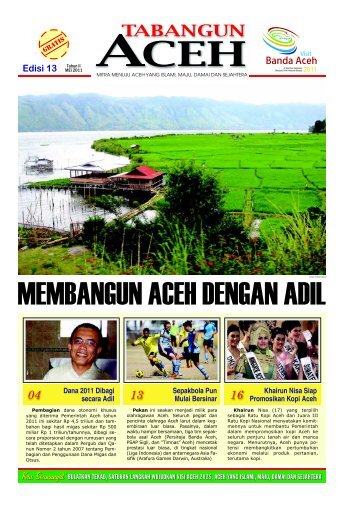 Tabloid Edisi 13 Agustus 2011 - BAPPEDA Aceh - Pemerintah Aceh