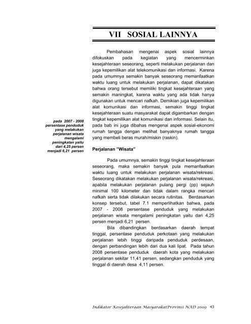 bab vii sosial lainnya - BAPPEDA Aceh