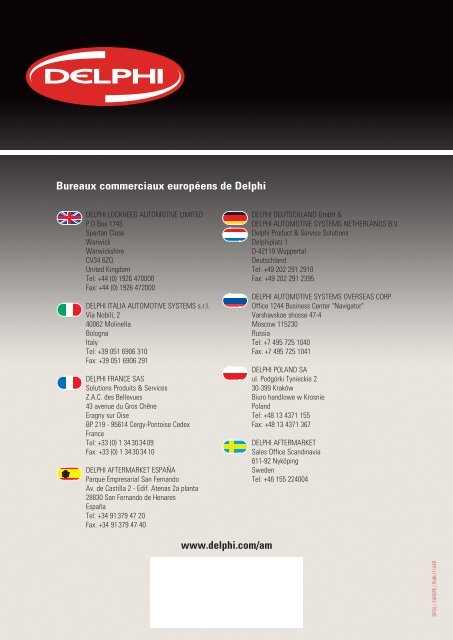 Delphi Catalog.pdf Catalogue technique delphi EGR - Distribution pièces techniques
