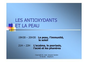 LES ANTIOXYDANTS ET LA PEAU - Cabinet Gardan